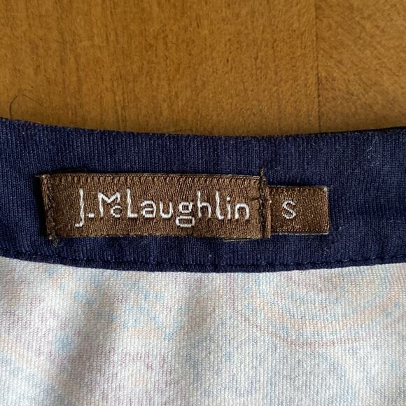 J. McLaughlin Women's  Small Catalina Henley Paisley Snap Tunic Blue Orange - Picture 3 of 7